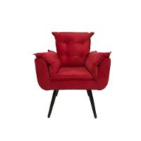 Poltrona Decorativa Opala Plus Para Sala De Estar Quarto Escritório - Vermelha - Cor: Vermelho - 9