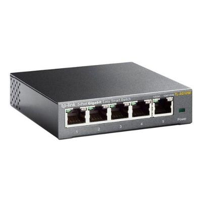 Switch de Rede TL-SG105E Giga Easy Smart com VLAN e Qos Preto TP-Link