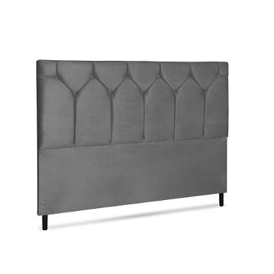 Cabeceira Amsterdã King Size Fixação no Box Madeira Maciça Suede Cinza JBE Móveis