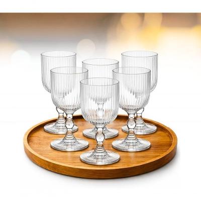Taça Vidro Canelado 380ML 6 Transparente