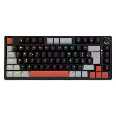 Teclado Mecanico 75% Pcyes Arkeum Black Vulcan Switch Blue Preto RGB