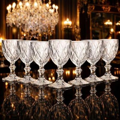 Taça Diamond para Água Sucos e Drinks Cristal Ecológico 340ML 6 Peças Transparente