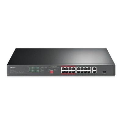 Switch TL-SL1218P 16 Portas Poe+ 10-100 Mbps com 2 Gigabit Preto TP-Link