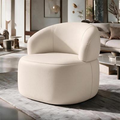 Poltrona Giratória Carmen F04 Reclinável Couríssimo Off White Lyam Decor