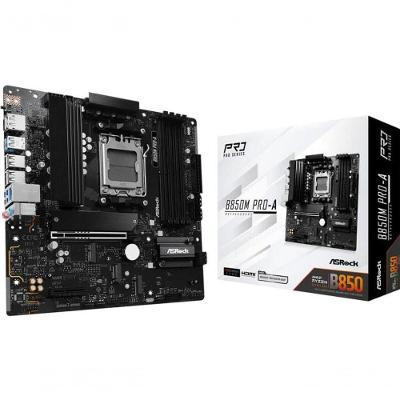 Placa Mãe Asrock B850M Pro-A com Socket AM5 4x DDR5 8000MHz 2.5Gigabit LAN Preto