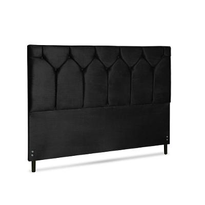 Cabeceira Amsterdã King Size Fixação no Box Madeira Maciça Suede Preto JBE Móveis