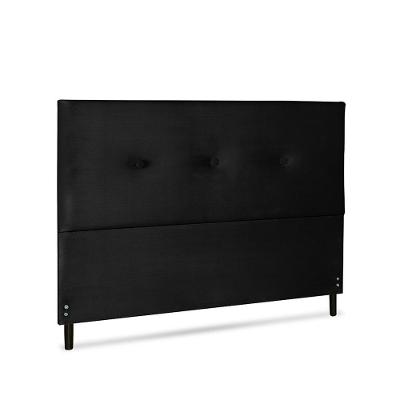 Cabeceira Miami King Size Fixação no Box Madeira Maciça Suede Preto JBE Móveis