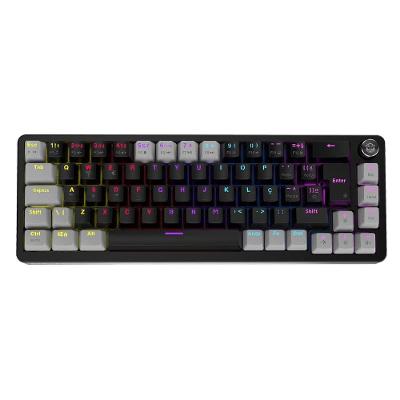 Teclado Mecânico Mecka Black Vulcan Switch Blue LED Rainbow Preto Pcyes