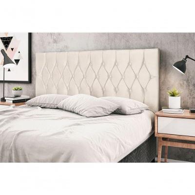 Cabeceira Casal Queen Madri 164cm Madeira Maciça Suede Bege JBE Móveis