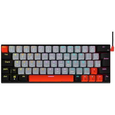 Teclado Mecanico 60% Kuromori Black Vulcan Switch Red LED Rainbow Preto Pcyes