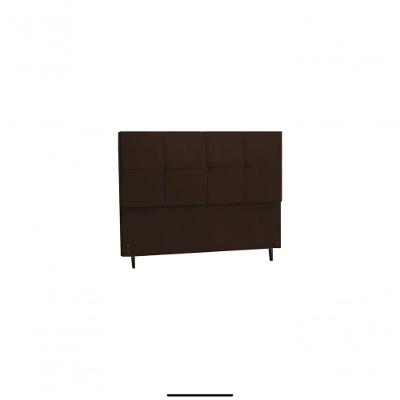 Cabeceira Casal Paris 144CM Fixação no Box Madeira Maciça Suede Marrom JBE Móveis