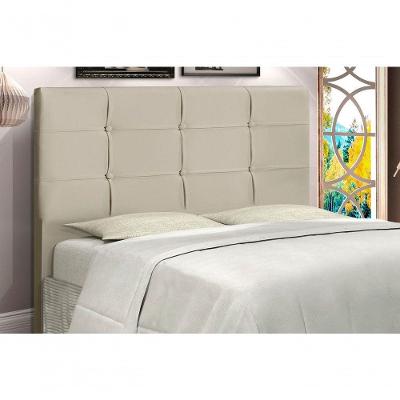 Cabeceira Solteiro Style 94CM Fixação no Box Madeira Maciça Suede Bege JBE Móveis