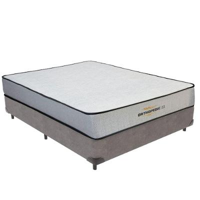 Cama Box Casal Colchão Orthopedic Espuma D33 Extra Firme Cinza Vtech