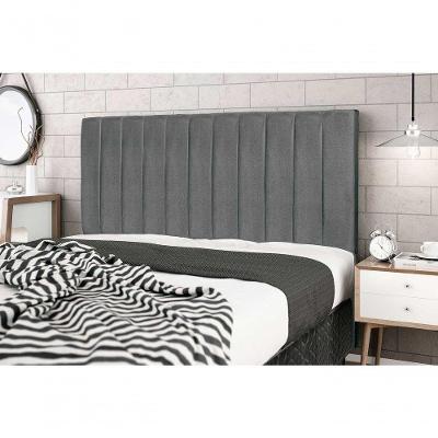 Cabeceira Casal King Leblon Madeira Maciça Suede Cinza JBE Móveis