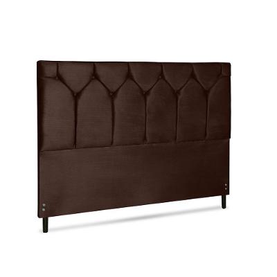 Cabeceira Amsterdã King Size Fixação no Box Madeira Maciça Suede Marrom JBE Móveis