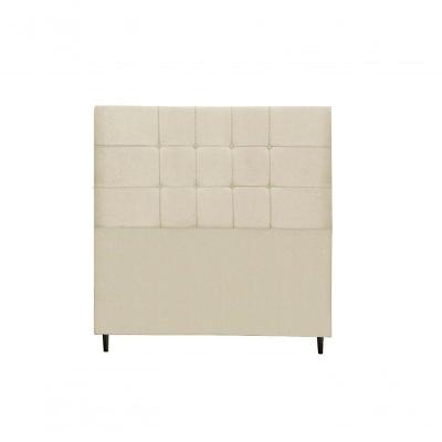 Cabeceira Casal Barcelona 144CM Fixação no Box Madeira Maciça Suede Cinza JBE Móveis