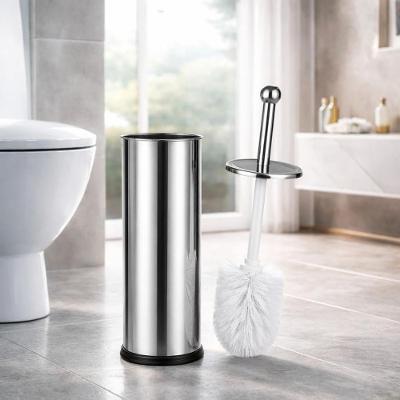 Escova Sanitária com Suporte Aço Inoxidável Cerdas Flexíveis Prata