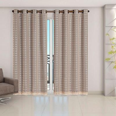 Cortina Daily Blackout 2,80mx2,30m PVC com Voil Xadrez Cinza Casa Scarpa