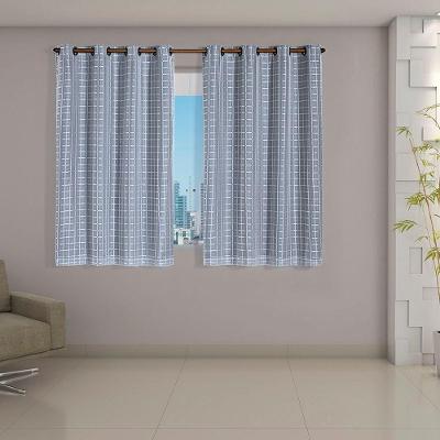 Cortina Daily Blackout PVC com Voil Xadrez Cinza Casa Scarpa