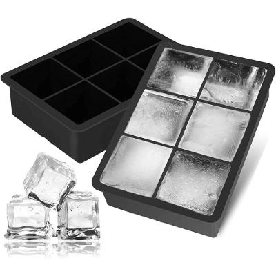 Kit 2 Formas de Silicone para Gelo Cubo Grande Flexível Antivazamento