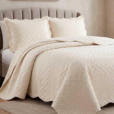 Kit Cobre Leito Mosaico King 100% Poliéster Percal 300 Fios Bege Casa Scarpa
