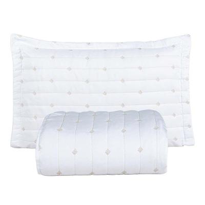 Kit Cobre Leito Rubine Solteiro 100% Poliéster Micropercal 400 Fios Liso Branco Casa Scarpa