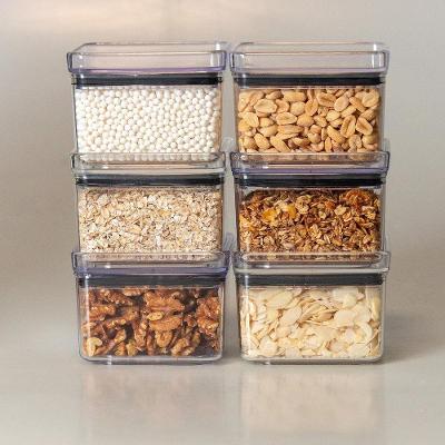 Kit 6 Potes Herméticos Organizadores de Alimentos Lumini Paramount 480ML Transparente