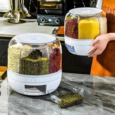 Pote Dispenser Giratório com 6 Compartimentos Hermético Empilhável 24cm