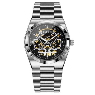 Relógio de Pulso Masculino Design Criativo em Aço Inoxidável de Quartzo Prata Analógico Aço Inox