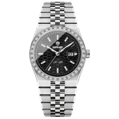 Relógio Masculino Estilo Clássico Aço Inox Prata Binbond