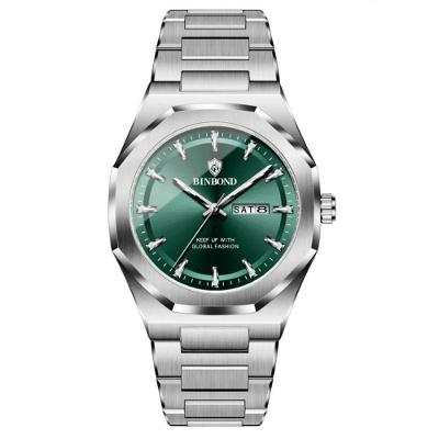 Relógio Masculino Design Esportivo em Aço Inox com Luz Noturna Verde Binbond