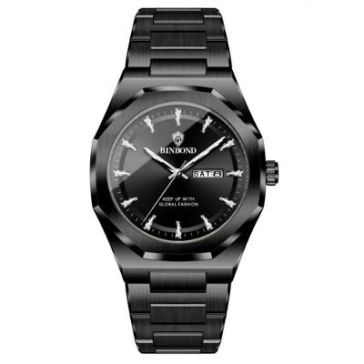 Relógio Masculino Design Esportivo em Aço Inox com Luz Noturna Preto Binbond