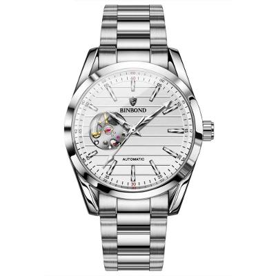 Relógio Masculino Automático em Aço Inox Branco Binbond