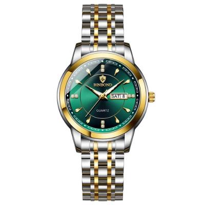 Relógio de Pulso Feminino Quartzo em Aço Inox à Prova D'água Verde