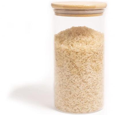 Pote de Vidro Oikos Hermético com Tampa de Bambu para Mantimentos e Temperos Cozinha Transparente