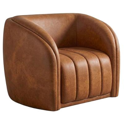 Poltrona Decorativa Mehis Base Fixa Courino Bege Milani Movelaria