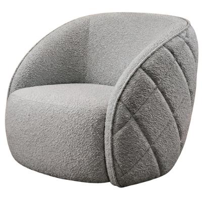 Poltrona Decorativa Essence Base Fixa Bouclé Bege Milani Movelaria