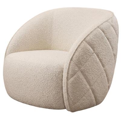 Poltrona Decorativa Essence Matelassê Bouclé Bege Milani Movelaria