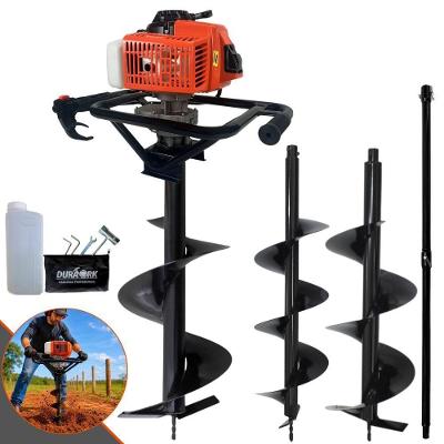 Perfurador de Solo DPS623G 3HP 62cc com Brocas e Extensão 100cm Laranja DURATORK