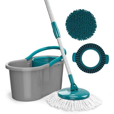 Mop Giratório Fit MOP5010 Lava e Seca Pisos com Sistema de Centrifugação Aço Inoxidável Cinza Flash