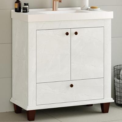Balcão Gabinete para Banheiro Malezia 82CM 2 Portas MDF-MDP Cristal Lyam Decor