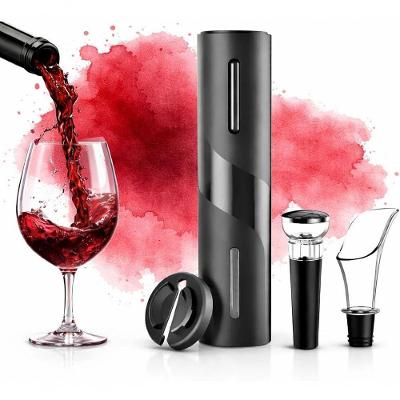 Abridor de Vinho Elétrico Automático Kit 4 Peças com Cortador de Lacre Bico Dosador e Rolha a Vácuo