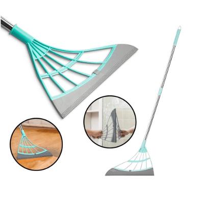 Vassoura Mágica Rodo Mop Varrer Limpar e Esfregar Aço Inox Plástico ABS e Silicone Prática