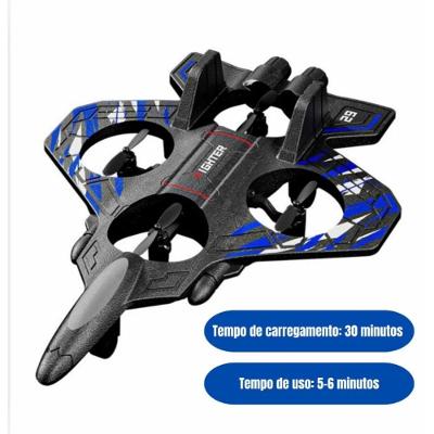 Avião Drone de Combate Aircraft Controle Remoto RC 2.4GHz 4 Motores com Giroscópio de 6 Eixos