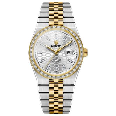 Relógio Masculino Estilo Clássico Aço Inox à Prova D'água Prata Binbond