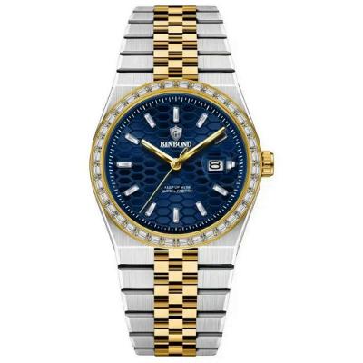 Relógio Masculino Estilo Clássico Aço Inox Azul Binbond
