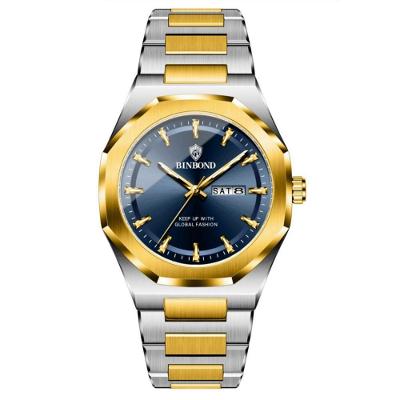 Relógio Masculino Design Esportivo em Aço Inoxidável Azul com Luz Noturna Binbond