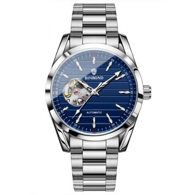 Relógio Masculino Automático em Aço Inoxidavel a Prova D'agua Azul com Pulseira de Aço Inox