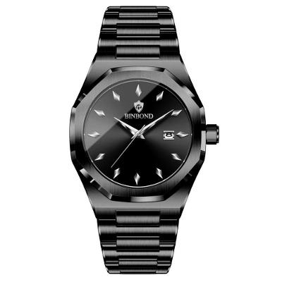 Relógio de Pulso Masculino Esportivo de Quartzo em Aço Inox Preto Binbond