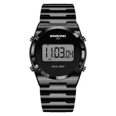 Relógio de Pulso Esportivo Digital para Homens em Aço Inox Preto Binbond